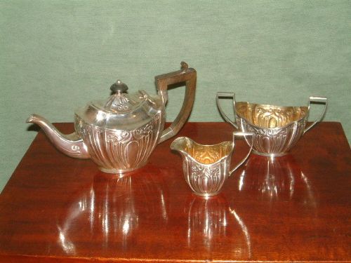 Hallmarked Silver Bachelors Tea Set Chester C.1898