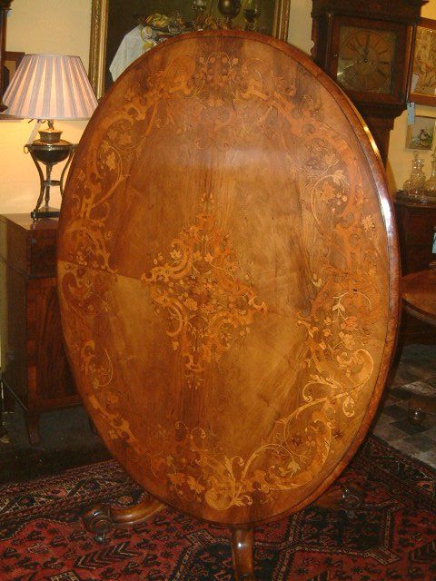 Victorian Marquetry Inlaid Walnut Centre Table