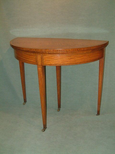 Superb Inlaid Sheraton Revival Edwardian Satinwood Card Table