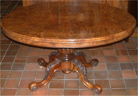 Victorian Burr Walnut & Inlaid Centre Table