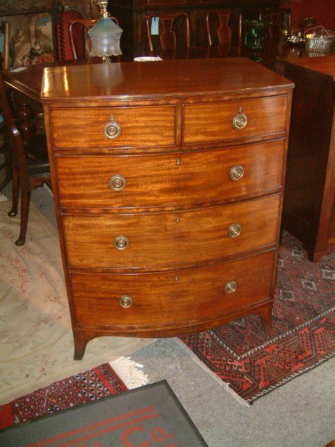 George 3rd Mahogany Bow Fronted Small Chest of Drawers C.1800