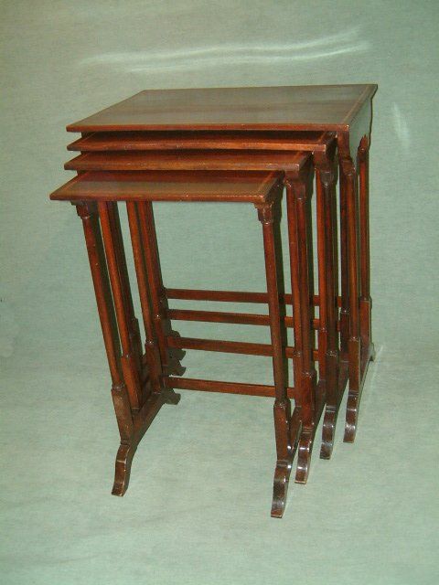 Edwardian Mahogany Nest of 4  Inlaid Tables
