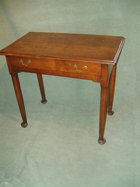 18th Century Walnut Pad Foot Side Table with Drawer