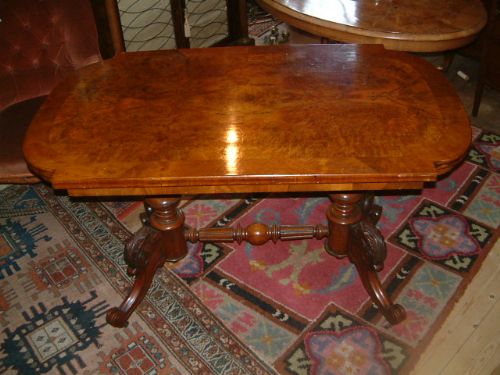 Victorian Burr Walnut Centre Library Table