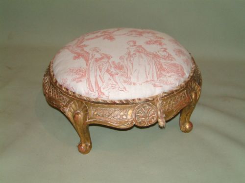 Victorian Carved  Giltwood Footstool