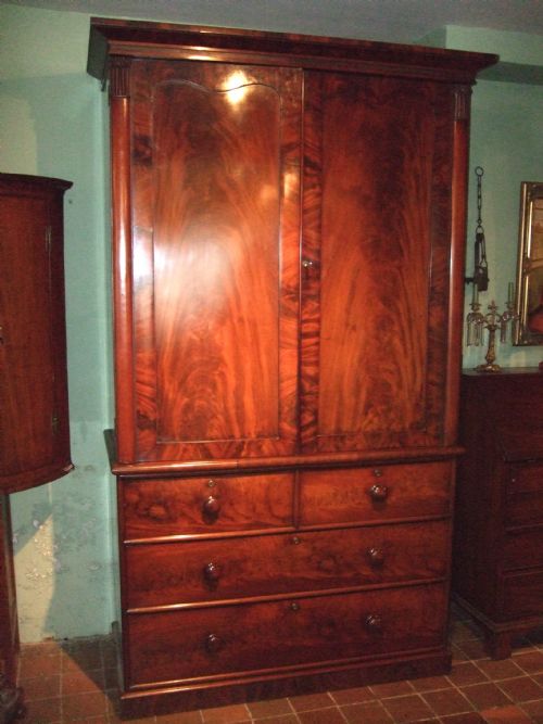 William 4th Mahogany Linen Press