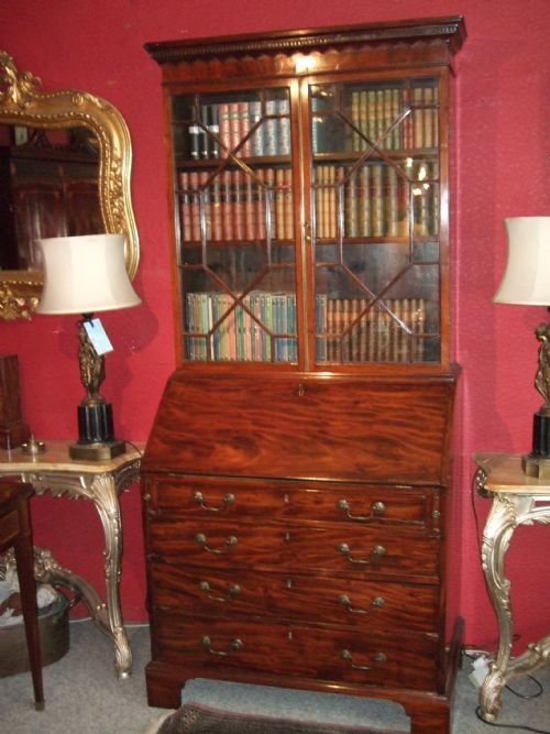 George 3rd Mahogany Bureau Bookcase