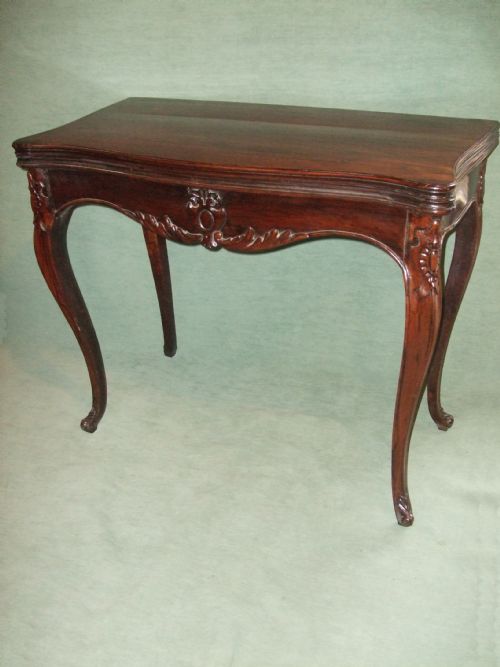 Victorian Rosewood Cabriol Leg Card Table