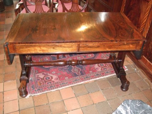 Early Victorian Rosewood Sofa/library Table