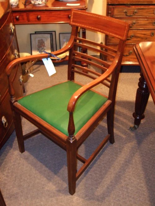Superb Set of 6 Sheraton Revival Mahogany & Inlaid Late 19th Century Dining Chairs