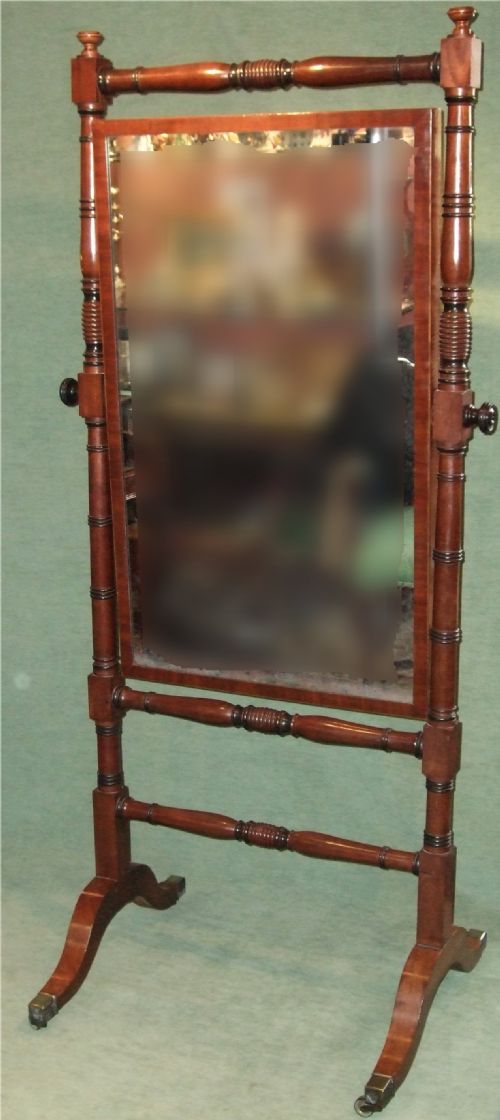 Regency Period Mahogany Cheval Mirror