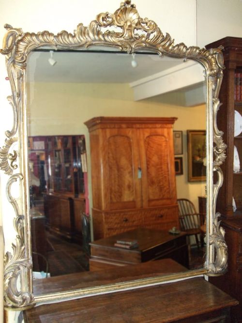 Large Victorian Giltwood Carved Wall Mirror