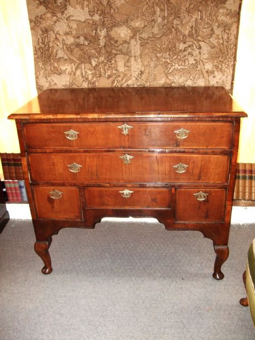 Queen Anne Walnut Chest on Original Cabriol Legs C.1710
