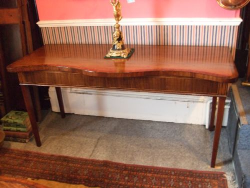 A Good 18thc Mahogany & Inlaid Serpentine Serving Table Possibly Irish