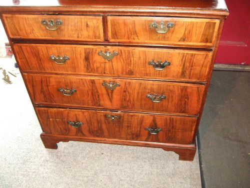 18thc Figured Walnut Chest of Drawers