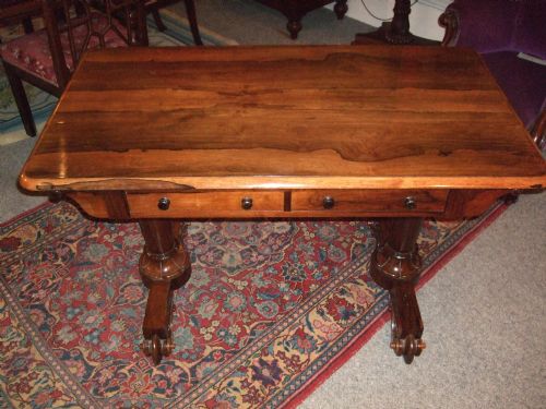 William Ivth Rosewood Sofa Table with 2 Drawers