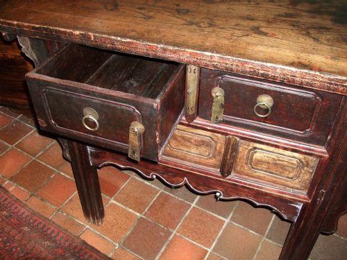 19THC CHINESE ELM SIDE CABINET - ADDITIONAL PHOTO 2