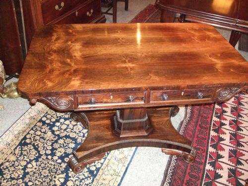 William Ivth 2 Drawer Centre Pedestal Sofa Table