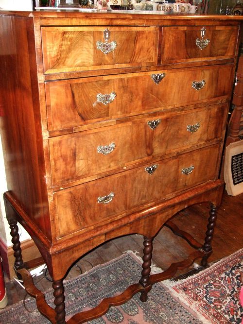 18thc Walnut Chest on Stand