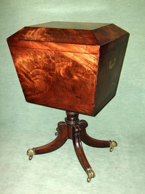 George 3rd Mahogany Cellarette with Military Brass Handles
