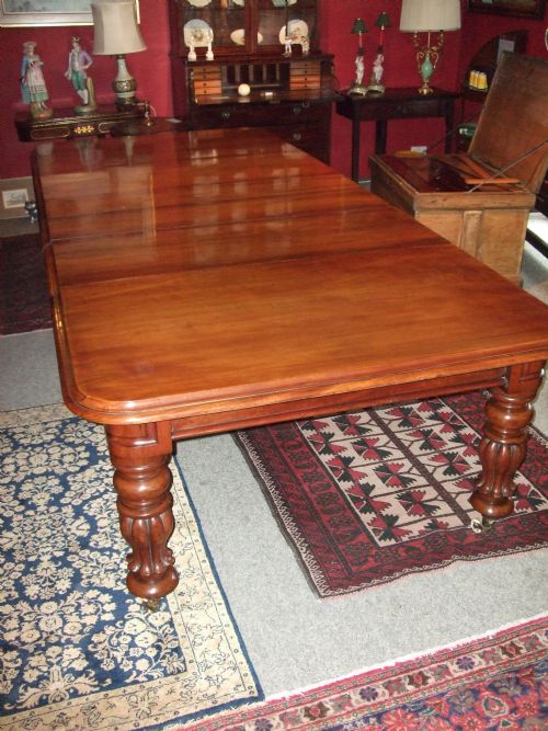 Victorian Mahogany Wind Out Dining Table with Four Leaves