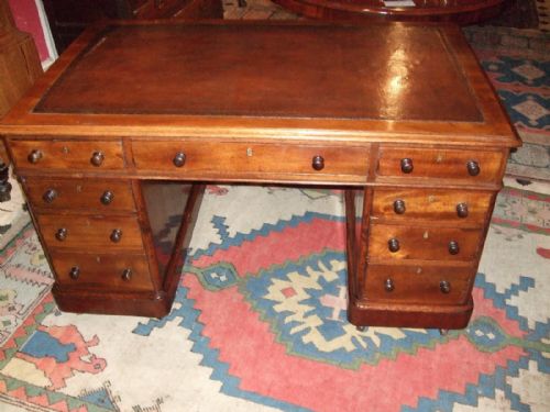 Victorian Mahogany Pedestal Writing Desk