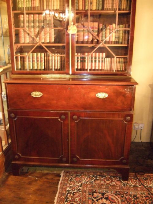 FINE QUALITY MAHOGANY GEORGE3RD SECRETAIRE BOOKCASE WITH SWAN NECK PEDIMENT PROVENANCE LORD GRETTON STAPLEFORD PARK LEICESTERSHIRE - ADDITIONAL PHOTO 2
