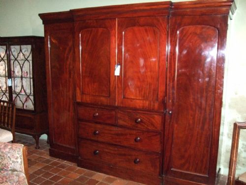 Victorian Mahogany Triple Wardrobe