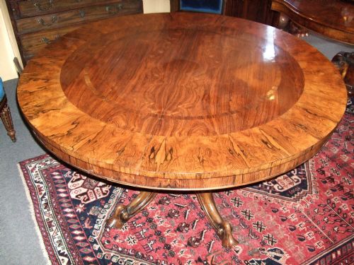Superb 19thc Rosewood Tilt Top Dining Table