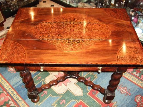 William & Mary Seaweed Marquetry Walnut Centre Table C.1700
