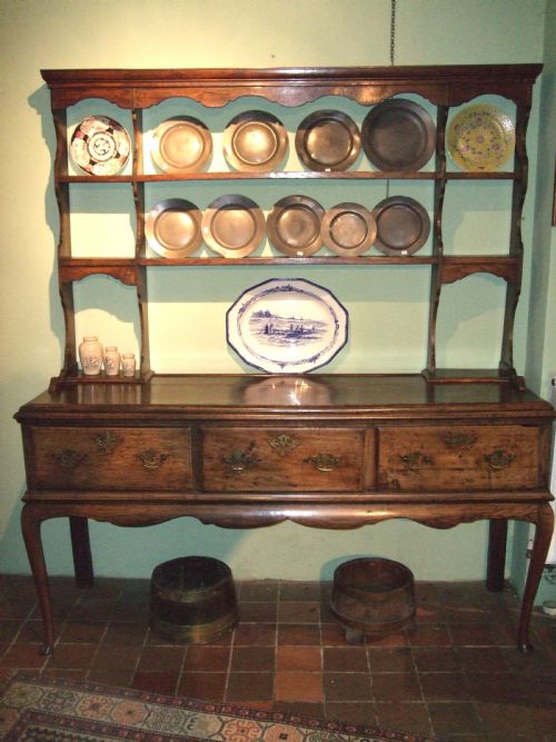 George 3rd Oak Dresser with Cabriol Legs