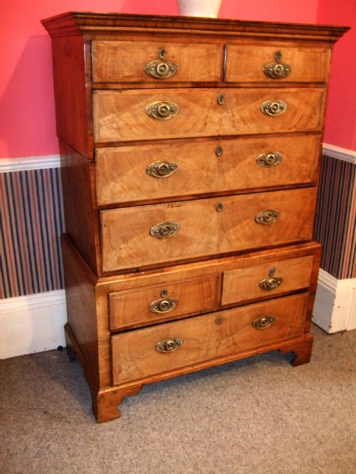 George 2nd Period Walnut Chest on Chest