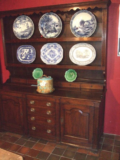 George 3rd Oak Dresser & Rack
