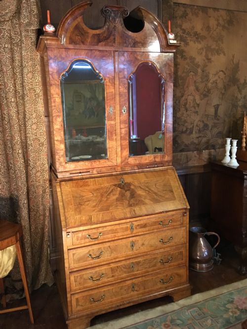 GEORGE 1ST PERIOD WALNUT BUREAU BOOKCASE C1720 - ADDITIONAL PHOTO 5