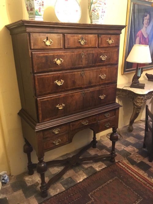18thc Walnut Chest on Stand