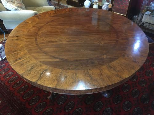 19th Century Rosewood Tilt Top Pedestal Dining Table