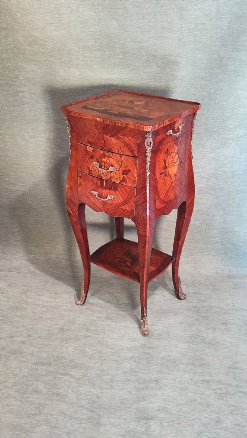 French Kingwood Marquetry Side Table C.1900