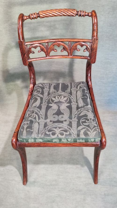 GOOD SET OF 4 REGENCY PERIOD ROPE TWIST CHAIRS SIMULATED ROSEWOOD - ADDITIONAL PHOTO 2
