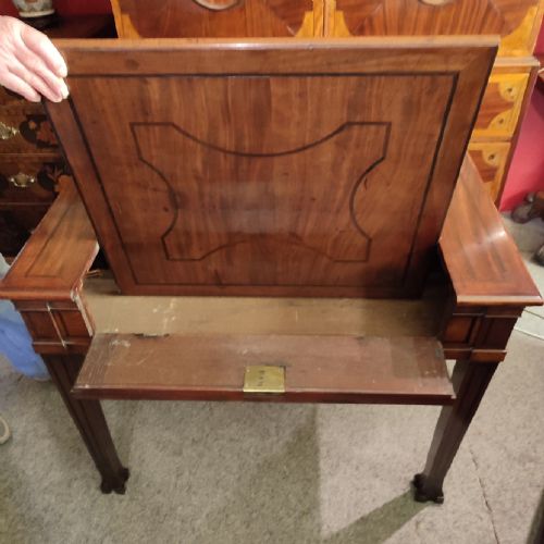 FINE QUALITY METAMORPHIC MAHOGANY INLAID WRITING TABLE 18THC - ADDITIONAL PHOTO 3