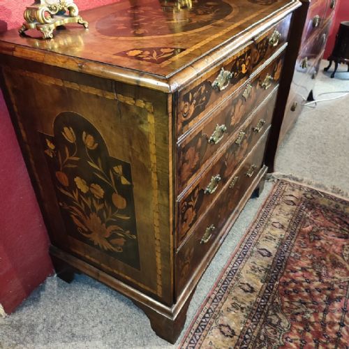 WILLIAM MARY PERIOD MARQUETRY CHEST OF DRAWERS 18THC - ADDITIONAL PHOTO 1
