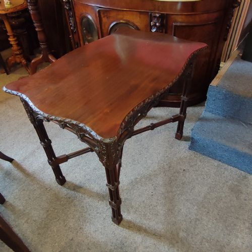 19THC MAHOGANY CARVED SILVER TABLE IN THE CHIPPENDALE MANNER - ADDITIONAL PHOTO 1