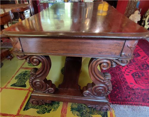 MAHOGANY CENTRE LIBRARY TABLE BY CURRIE CO CALCUTTA C 1820 - ADDITIONAL PHOTO 2
