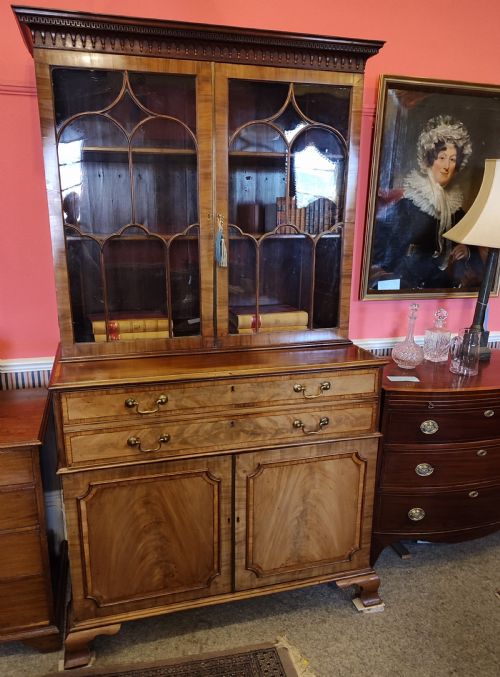 18thc Mahogany Secretaire Bookcase