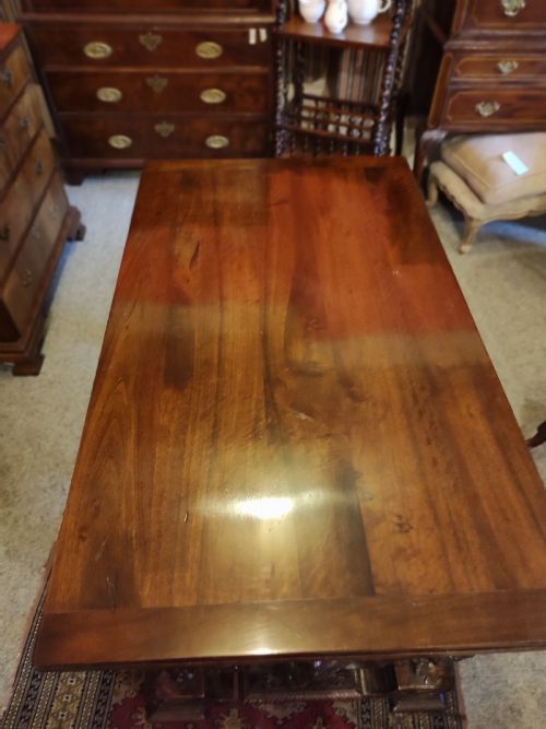 19THC WALNUT EXTENDING DINING TABLE CARVED BASE - ADDITIONAL PHOTO 3