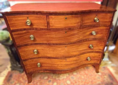 Regency Period Serpentine Mahogany Chest