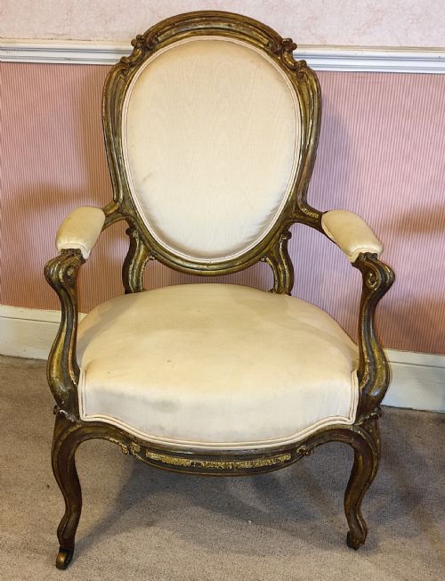 PAIR OF GILTWOOD ARM CHAIRS IN THE FRENCH MANNER 19THC - ADDITIONAL PHOTO 2