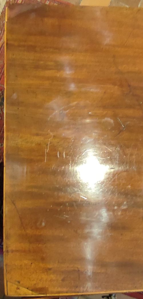 GEORGE 3RD MAHOGANY CHEST OF DRAWERS WITH BRUSHING SLIDE - ADDITIONAL PHOTO 6