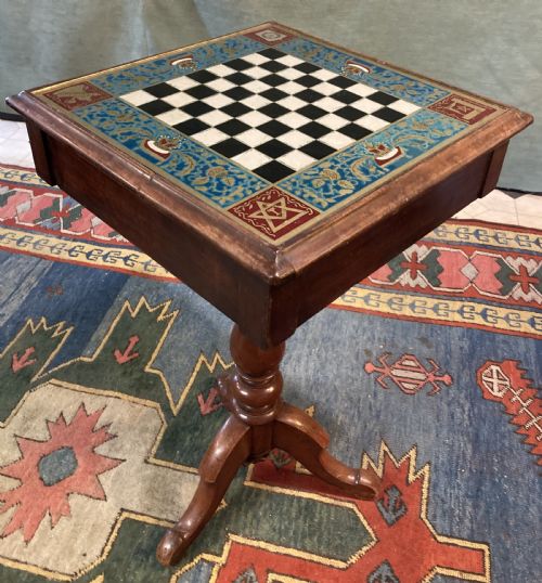 Masonic Chess Board 19thc Table