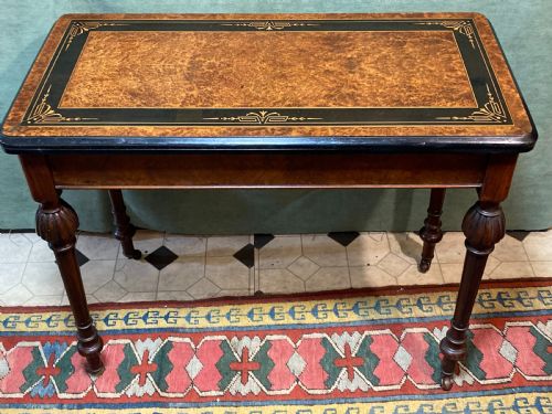 VICTORIAN CARD TABLE STAMPED SH JEWELL - ADDITIONAL PHOTO 1