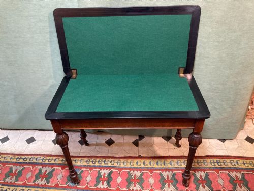 VICTORIAN CARD TABLE STAMPED SH JEWELL - ADDITIONAL PHOTO 2